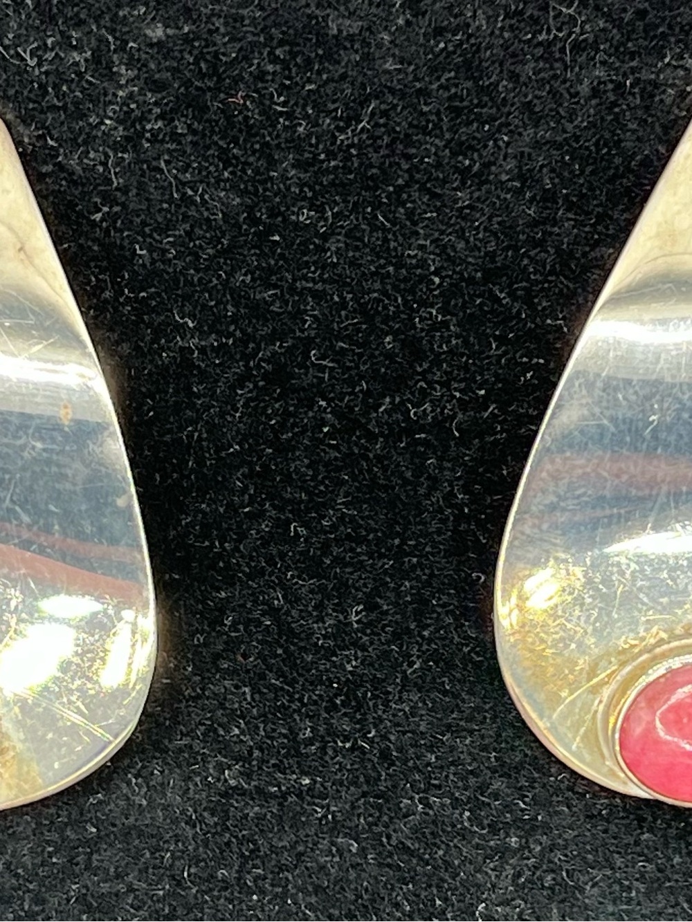 Vintage Sterling Silver Rhodonite 1.5 Inch Earrings